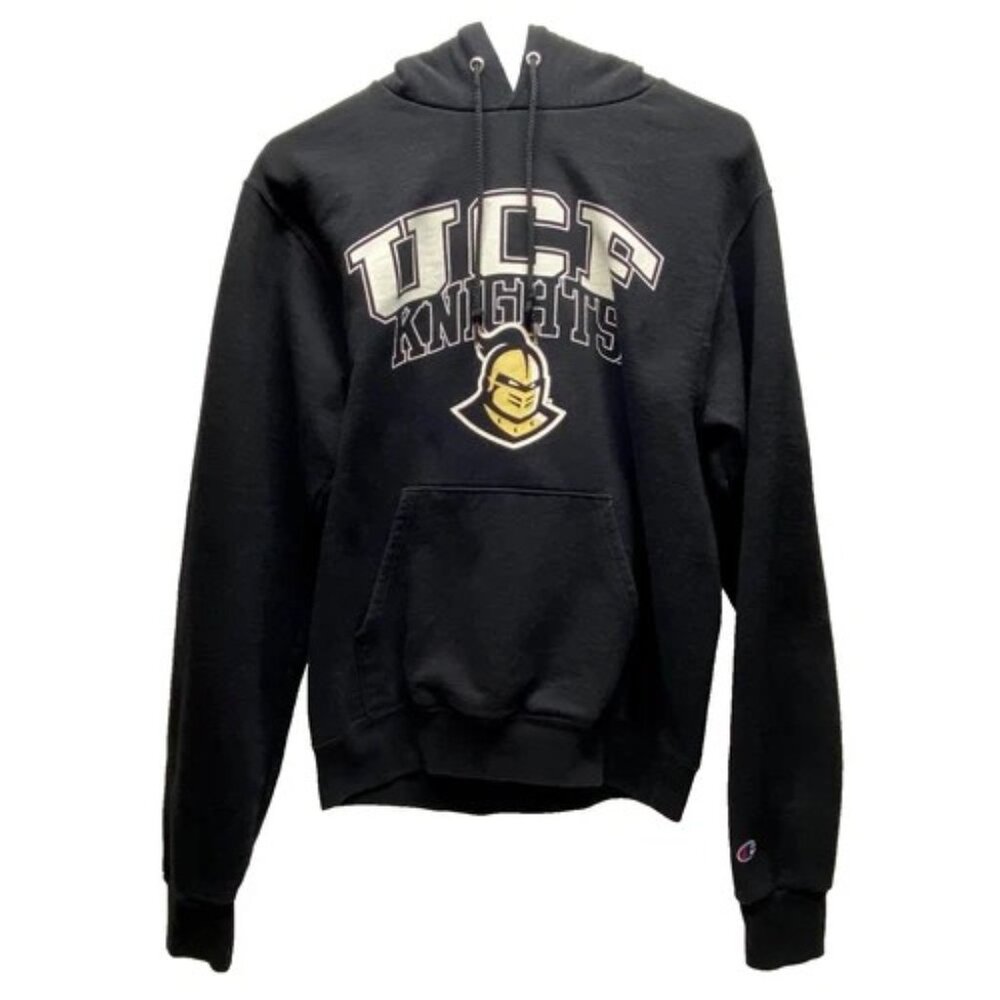 Champion Hoodie Adult Small Black UCF Knights Hooded Sportswear Sweatshirt EUC